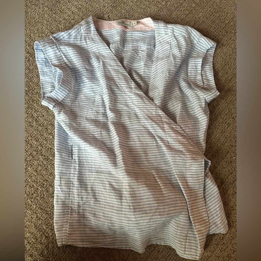Vineyard Vines Pink, white, and Blue Striped Top